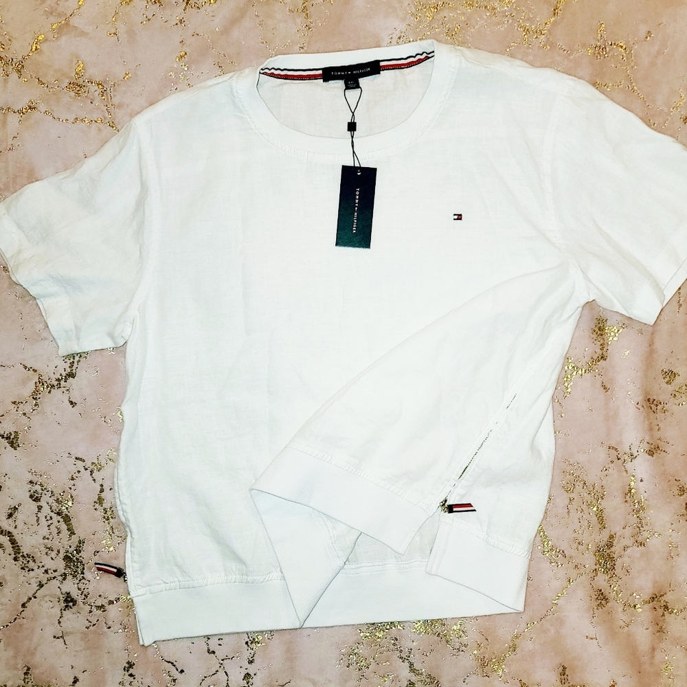 Tommy Hilfiger womens linen top Large